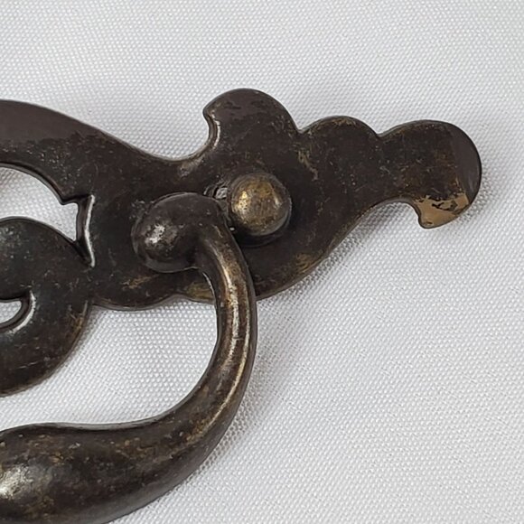 VTG 12 Brass French Pulls Dangling Handle Replacement Hardware Ornate 7" Wide - Picture 9 of 12